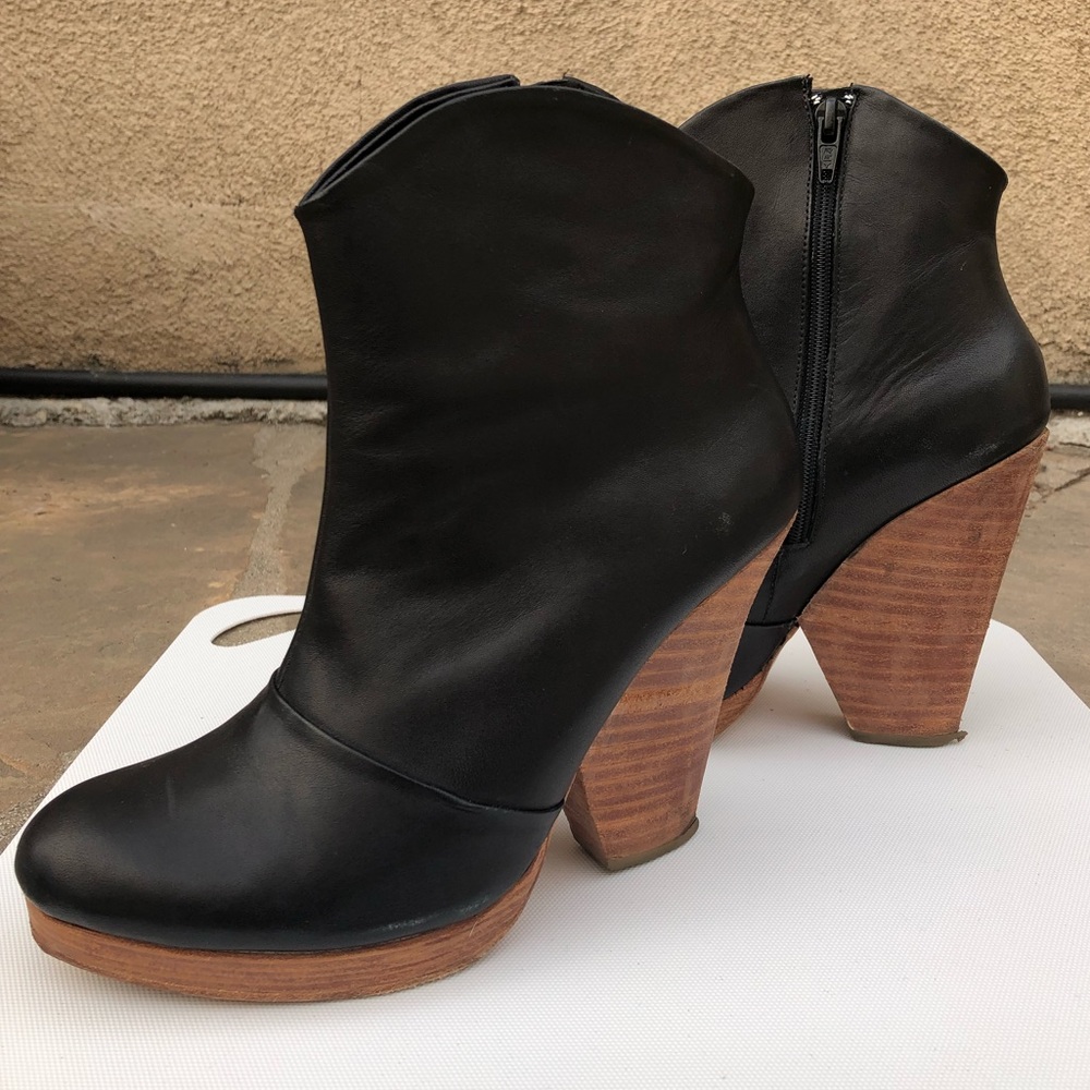 Rachel Comey Black Leather Platform Booties